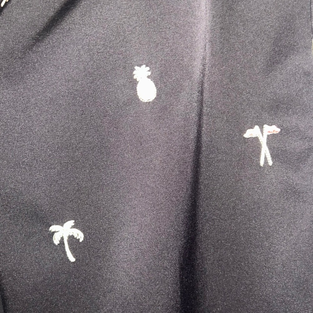 Coral Bay Golf Womens Black Embroidered Palm Tree Pineapple Golf Pants Size 16 - Picture 5 of 8